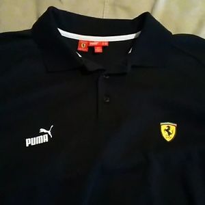 Puma Ferrari Mens Polo - 3 button down from colar